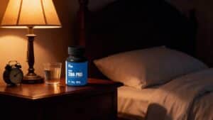 ZMA Pro Power Potion sur une table de nuit ambiance sommeil
